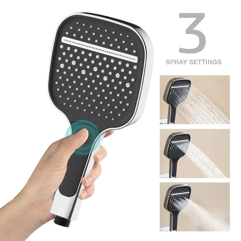 Κουμπί ABS Τετράγωνο Chrome Finished Select Hand Shower